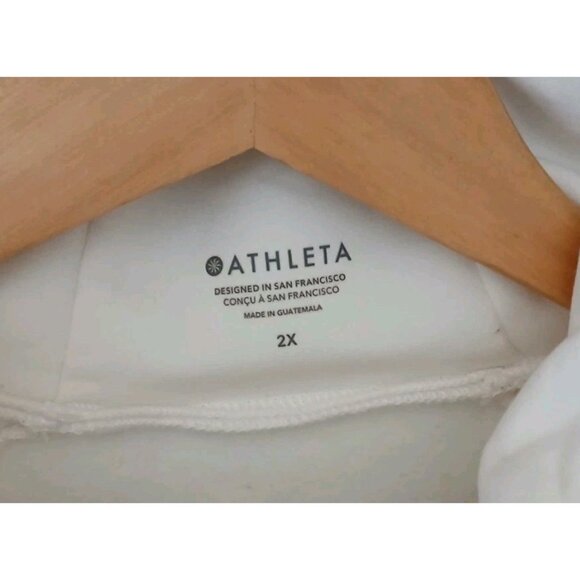 Athleta Altitude Polartec Funnel Neck Sweatshirt Size 2X White Pockets Fleece - Picture 6 of 10